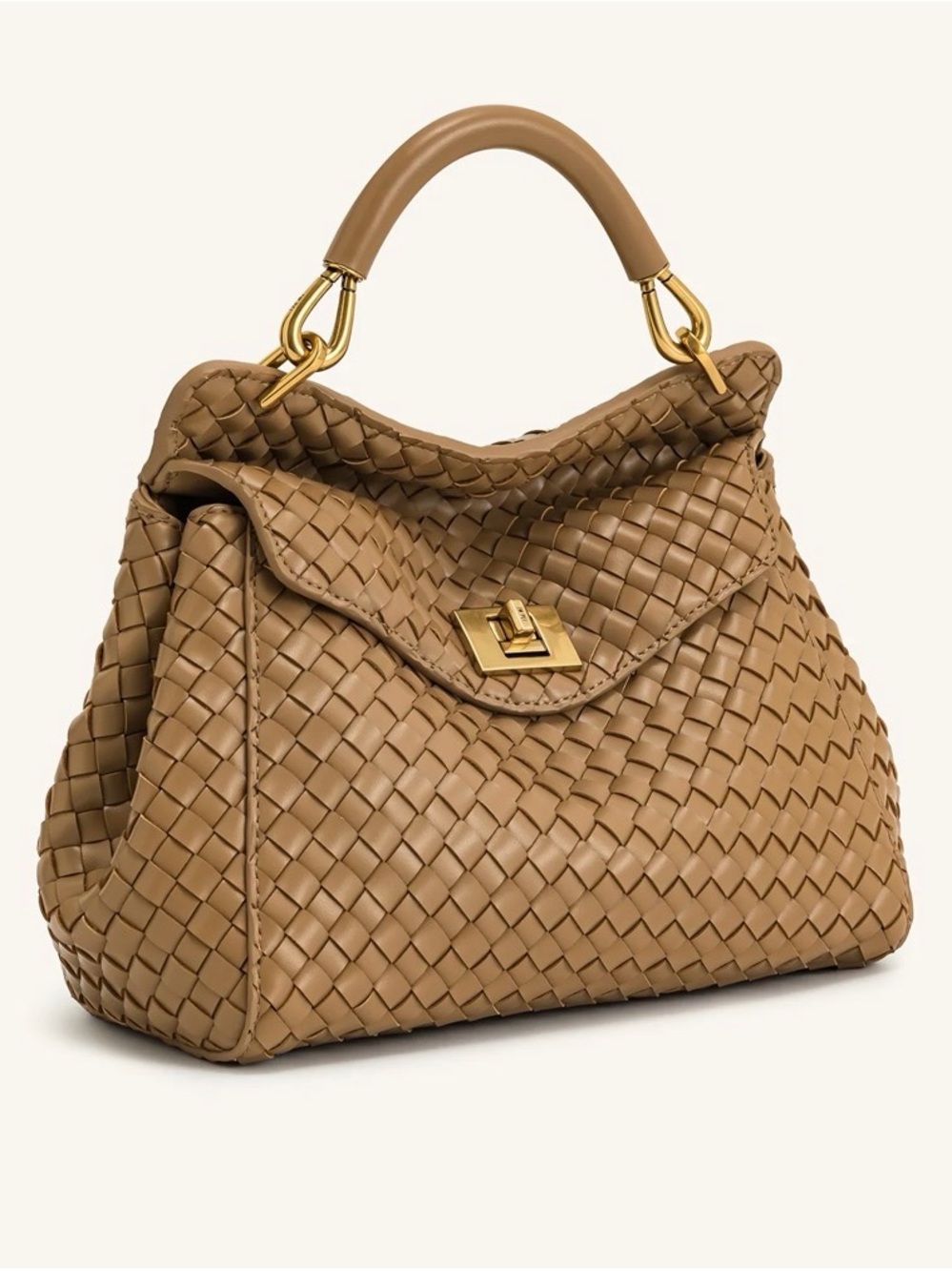 JW PEI Woven Satchel in Tan with Gold Hardware - Picture 2 of 5